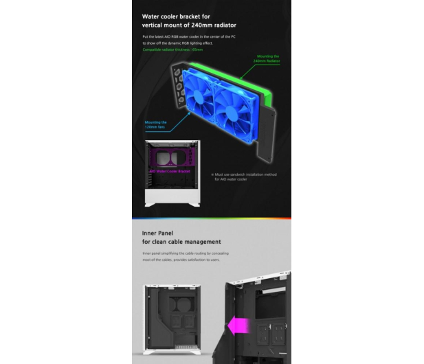 Zalman S5 RGB Biała - 668125 - zdjęcie 7